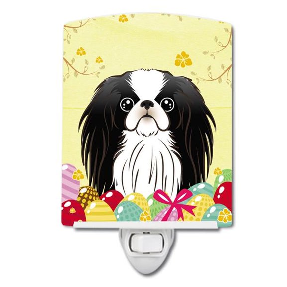 Caroline's Treasures BB1912CNL Japanese Chin Easter Egg Hunt Ceramic Night Light, 6x4x3", multicolor