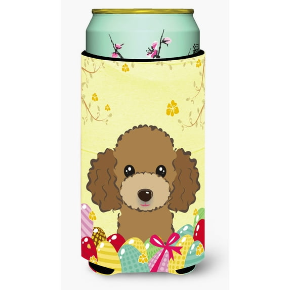 Caroline's Treasures BB1938TBC Chocolate Brown Poodle Easter Egg Hunt Tall Boy Hugger, Tall Boy, multicolor