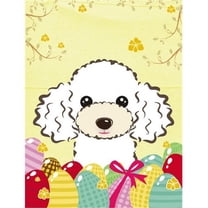 Caroline's Treasures BB1939GF White Poodle Easter Egg Hunt Flag Garden Size , Small, multicolor