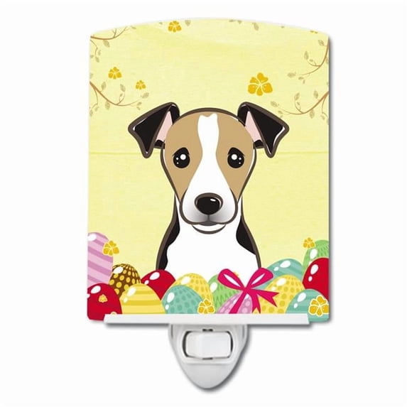 Caroline's Treasures BB1943CNL Jack Russell Terrier Easter Egg Hunt Ceramic Night Light, 6x4x3", multicolor