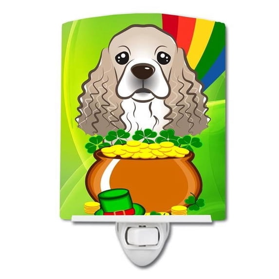 Caroline's Treasures BB1960CNL Cocker Spaniel St. Patrick's Day Ceramic Night Light, 6x4x3", multicolor