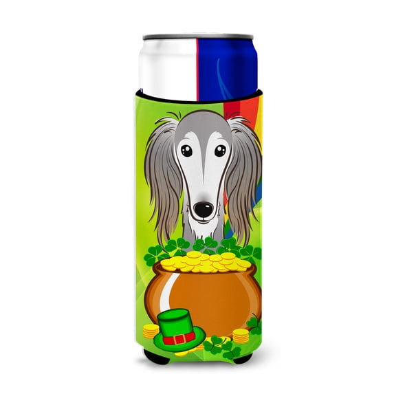 Caroline's Treasures BB1973MUK Saluki St. Patrick's Day Ultra Hugger for slim cans, Slim Can, multicolor