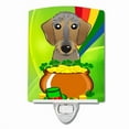 thumbnail image 1 of Caroline's Treasures BB1977CNL Wirehaired Dachshund St. Patrick's Day Ceramic Night Light, 6x4x3", multicolor, 1 of 2