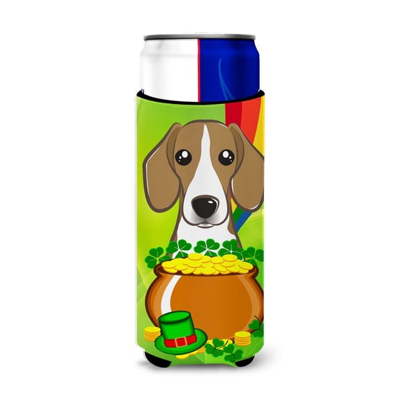 Caroline's Treasures BB1983MUK Beagle St. Patrick's Day Ultra Hugger for slim cans, Slim Can, multicolor