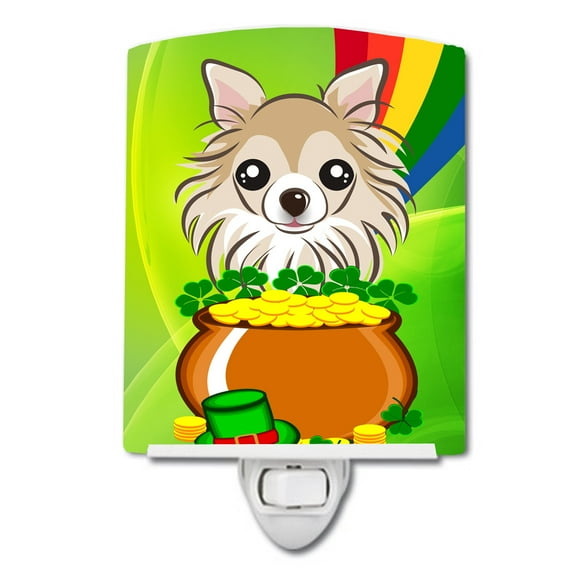 Caroline's Treasures BB1995CNL Chihuahua St. Patrick's Day Ceramic Night Light, 6x4x3", multicolor