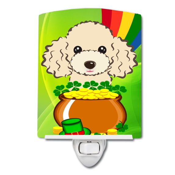 Buff Poodle St. Patrick's Day Ceramic Night Light
