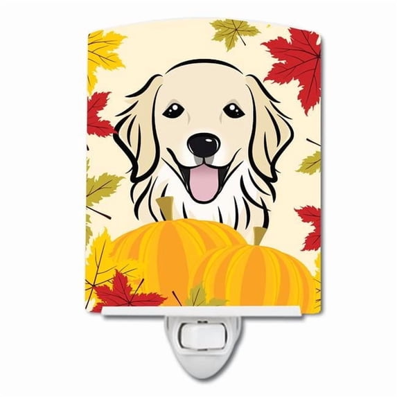 Caroline's Treasures BB2011CNL Golden Retriever Thanksgiving Ceramic Night Light, 6x4x3", multicolor