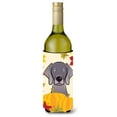 thumbnail image 1 of Caroline's Treasures BB2037LITERK Weimaraner Thanksgiving Wine Bottle Hugger, Wine Bottle, multicolor, 1 of 2