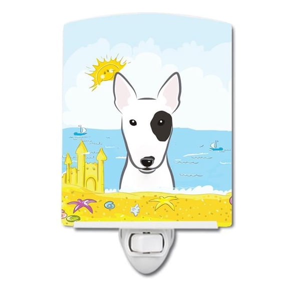 Bull Terrier Summer Beach Ceramic Night Light