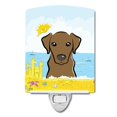 thumbnail image 1 of Caroline's Treasures BB2102CNL Chocolate Labrador Summer Beach Ceramic Night Light, 6x4x3", multicolor, 1 of 2