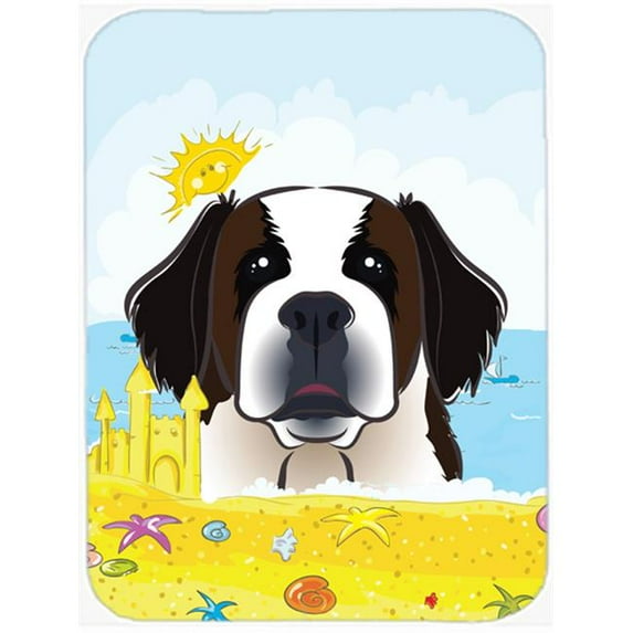 Caroline's Treasures BB2114MP Saint Bernard Summer Beach Mouse Pad, Hot Pad or Trivet, Large, multicolor