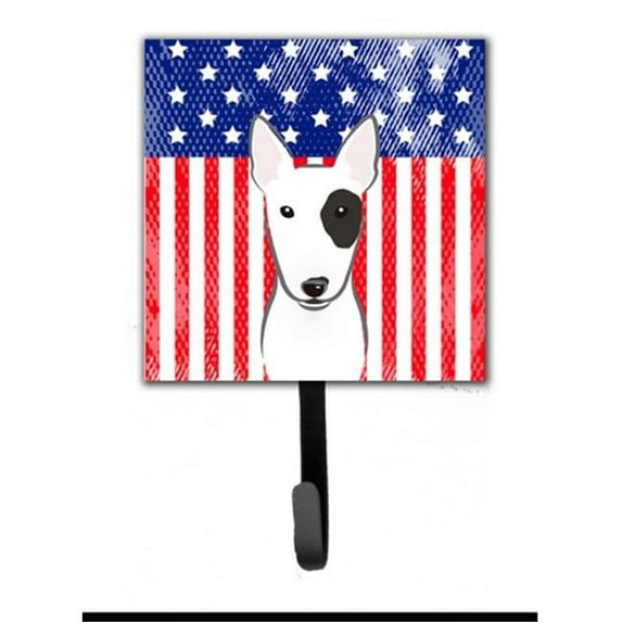 Caroline's Treasures BB2139SH4 American Flag and Bull Terrier Leash or Key Holder, 7Hx4.25W, multicolor