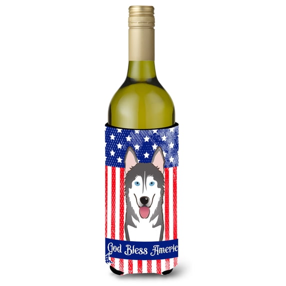 Caroline's Treasures BB2148LITERK Alaskan Malamute Wine Bottle beverage Insulator Hugger , Wine Bottle, multicolor