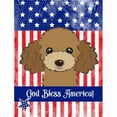 thumbnail image 1 of Caroline's Treasures BB2186CHF God Bless American Flag with Chocolate Brown Poodle Flag Canvas House Size , Large,, 1 of 4
