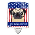thumbnail image 1 of Caroline's Treasures BB2192CNL Flag and Fawn Pug Ceramic Night Light, 6x4x3", multicolor, 1 of 2