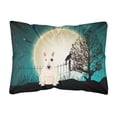 thumbnail image 1 of Caroline's Treasures BB2328PW1216 Halloween Scary Bull Terrier White Canvas Fabric Decorative Pillow, 12H x16W,, 1 of 3
