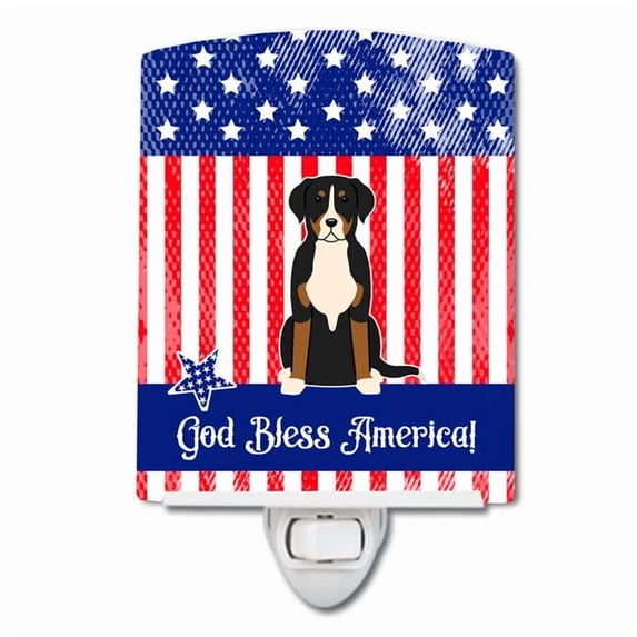 Caroline's Treasures BB3032CNL Patriotic Greater Swiss Mountain Dog Ceramic Night Light, 6x4x3", multicolor