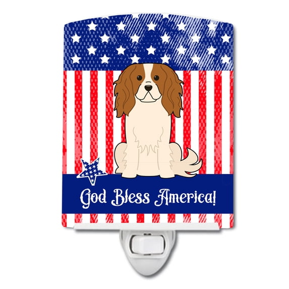 Patriotic USA Cavalier Spaniel Ceramic Night Light