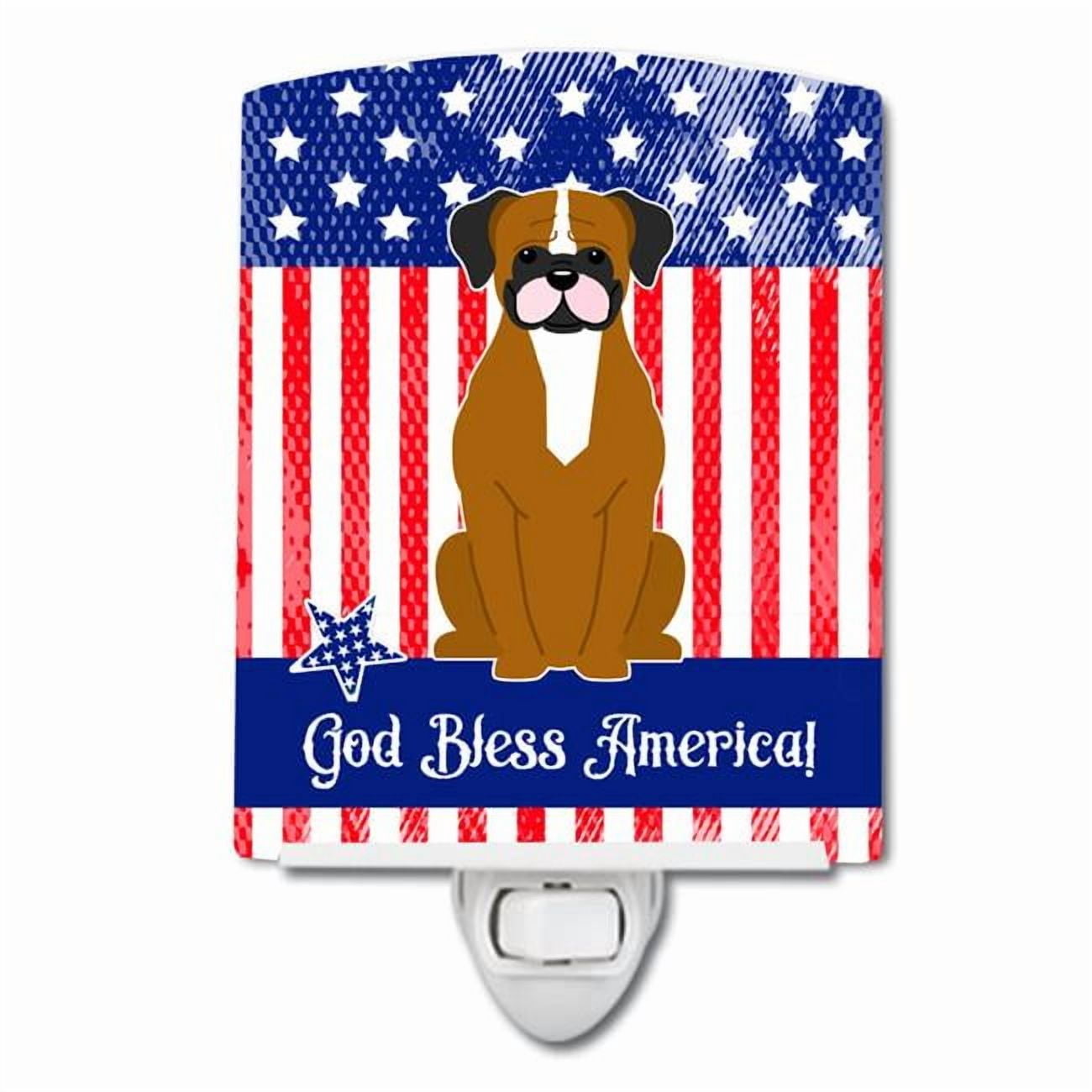 Caroline's Treasures BB3111CNL PatrioticFlashy Fawn Boxer Ceramic Night Light, 6x4x3", multicolor