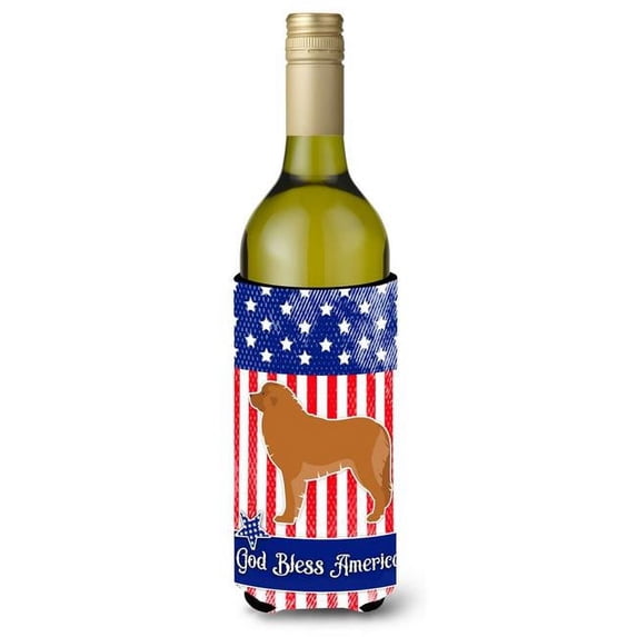 Caroline's Treasures BB3358LITERK USA Patriotic Leonberger Wine Bottle Beverge Insulator Hugger , Wine Bottle,