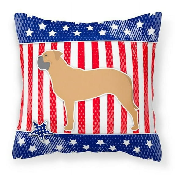 Caroline's Treasures BB3371PW1818 USA Patriotic Bullmastiff Fabric Decorative Pillow , 18H x18W, multicolor
