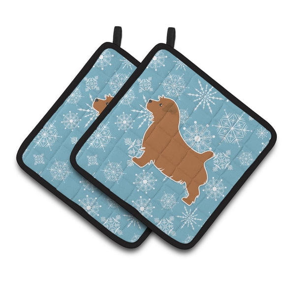 Caroline's Treasures BB3509PTHD Winter Snowflake Norfolk Terrier Pair of Pot Holders , 7.5HX7.5W, multicolor