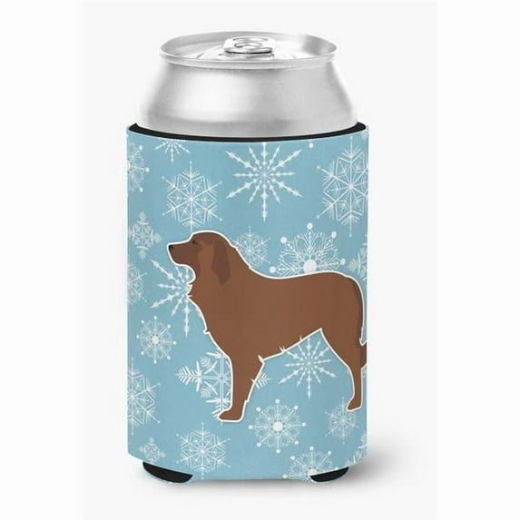 Caroline's Treasures BB3531CC Winter Snowflake Portuguese Sheepdog Dog Can or Bottle Hugger, Can Hugger, multicolor