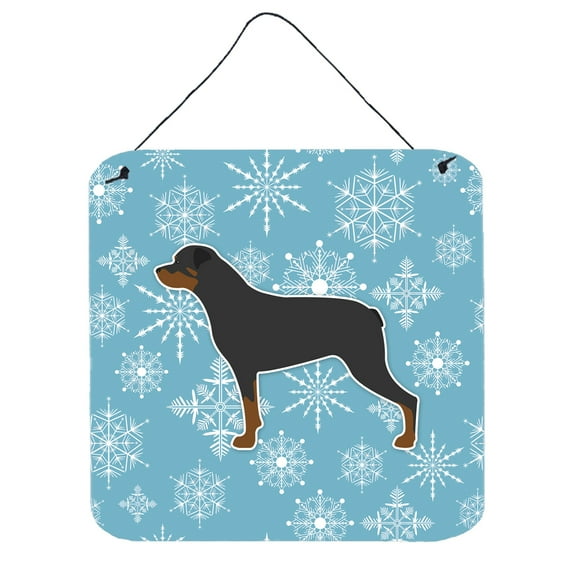 Caroline's Treasures BB3566DS66 Winter Snowflake Rottweiler Wall or Door Hanging Prints, 6x6, multicolor