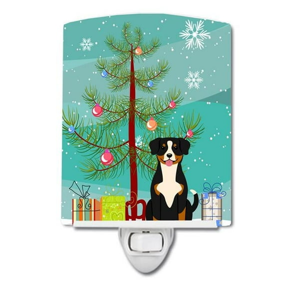 Caroline's Treasures BB4163CNL Merry Christmas Tree Entlebucher Ceramic Night Light, 6x4x3", multicolor