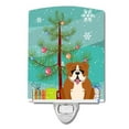 thumbnail image 1 of Caroline's Treasures BB4245CNL Merry Christmas Tree English Bulldog Red White Ceramic Night Light, 6x4x3", multicolor, 1 of 2