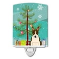thumbnail image 1 of Caroline's Treasures BB4261CNL Merry Christmas Tree Bull Terrier Dark Brindle Ceramic Night Light, 6x4x3", multicolor, 1 of 2