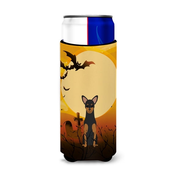Caroline's Treasures BB4294MUK Halloween Manchester Terrier Michelob Ultra Hugger for slim cans , Slim Can, multicolor