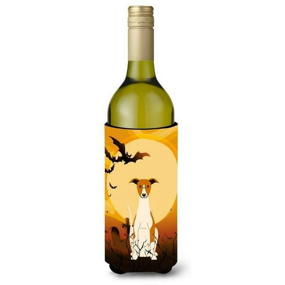 Caroline's Treasures BB4365LITERK Halloween Whippet Wine Bottle Beverge Insulator Hugger , Wine Bottle, multicolor