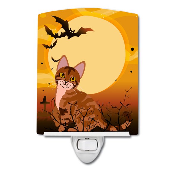 Caroline's Treasures BB4456CNL Halloween Sokoke Cat Ceramic Night Light, 6x4x3", multicolor