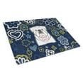 thumbnail image 1 of Caroline's Treasures BB5071LCB Blue Flowers White English Bulldog  Glass Cutting Board Large, 12H x 16W, multicolor, 1 of 2