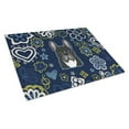 thumbnail image 1 of Caroline's Treasures BB5078LCB Blue Flowers French Bulldog Glass Cutting Board Large, 12H x 16W, multicolor, 1 of 2