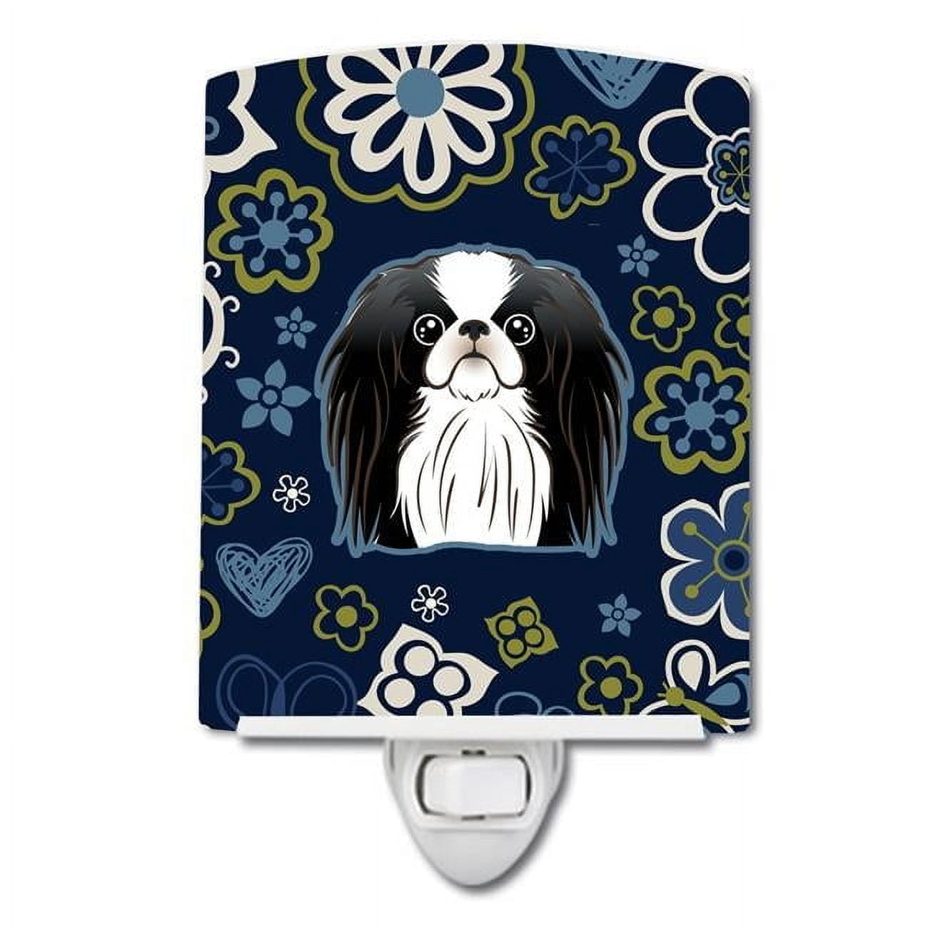 Caroline's Treasures BB5081CNL Blue Flowers Japanese Chin Ceramic