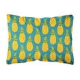 thumbnail image 1 of Caroline's Treasures BB5145PW1216 Pineapples on Teal Canvas Fabric Decorative Pillow, 12H x16W, multicolor, 1 of 3