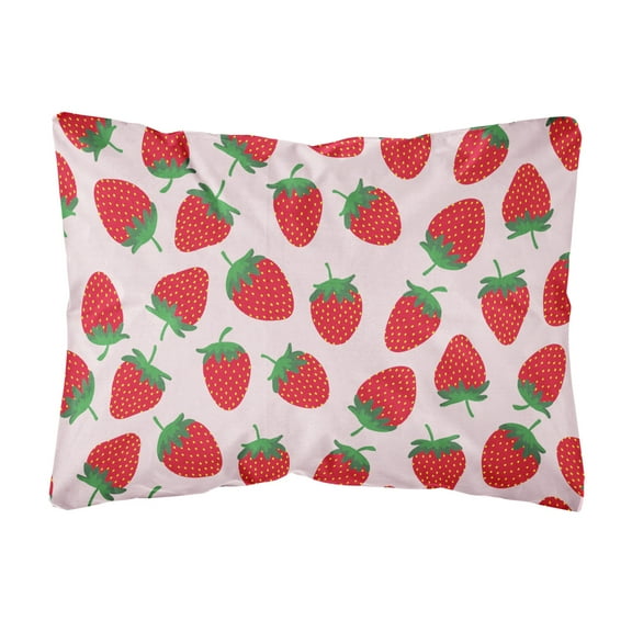 Caroline's Treasures BB5146PW1216 Strawberries on Pink Canvas Fabric Decorative Pillow, 12H x16W, multicolor
