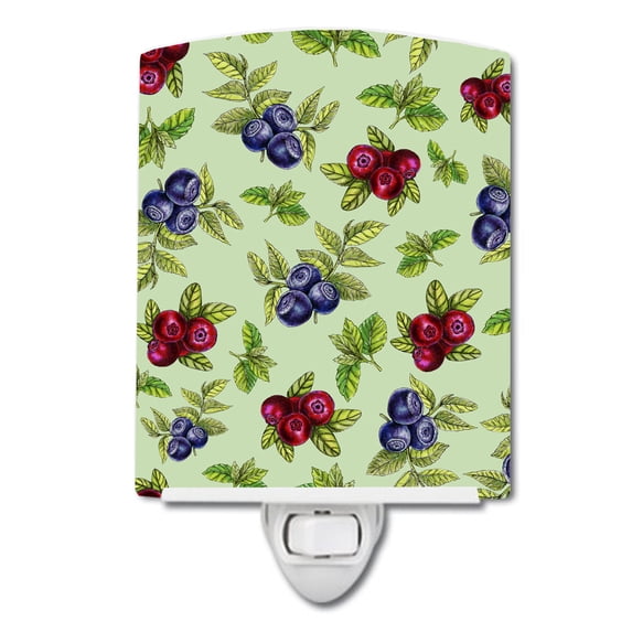 Caroline's Treasures BB5208CNL Berries in Green Ceramic Night Light, 6x4x3", multicolor