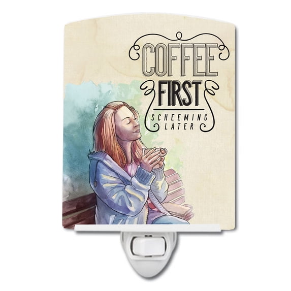 Caroline's Treasures BB5403CNL Coffee First Sign Ceramic Night Light, 6x4x3", multicolor