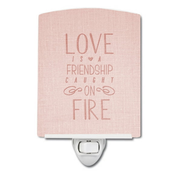 Caroline's Treasures BB5459CNL Love is a Friendship Ceramic Night Light, 6x4x3", multicolor