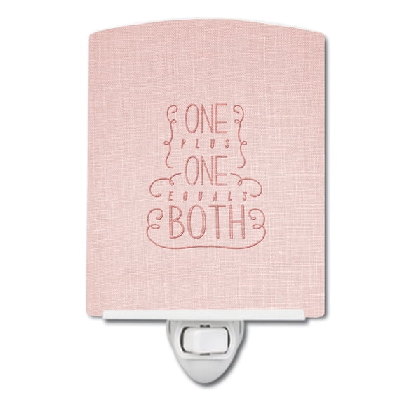 Caroline's Treasures BB5461CNL One Plus One Equals Both Ceramic Night Light, 6x4x3", multicolor