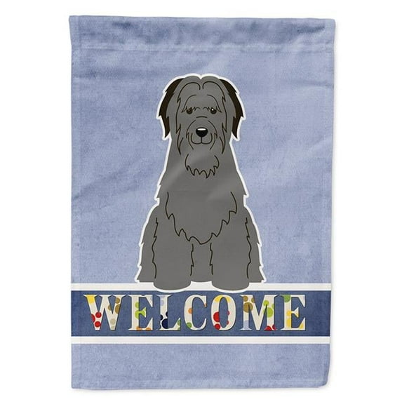 Caroline's Treasures BB5662CHF Briard Black Welcome Flag Canvas House Size , Large, multicolor