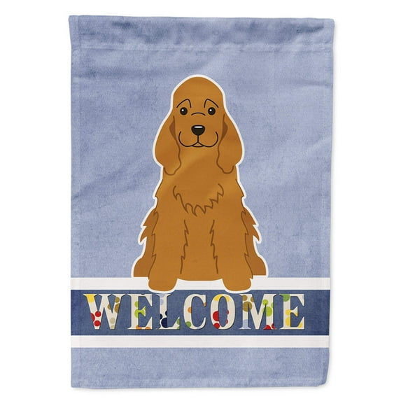 Caroline's Treasures BB5676CHF Cocker Spaniel Red Welcome Flag Canvas House Size , Large, multicolor