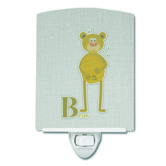 Alphabet B for Bear Ceramic Night Light