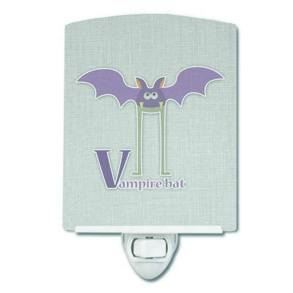 Alphabet V for Vampire Bat Ceramic Night Light