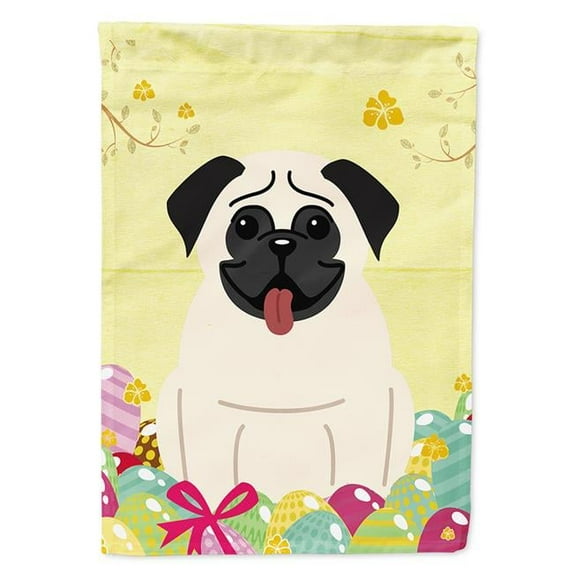 Easter Eggs Pug Cream Flag Canvas House Size