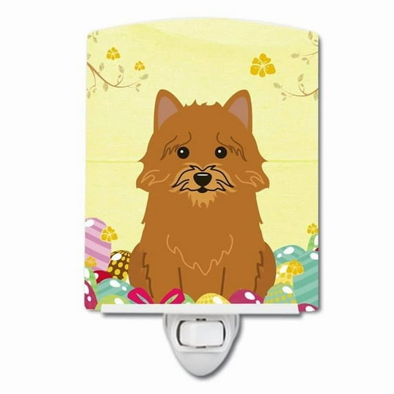 Caroline's Treasures BB6020CNL Easter Eggs Norwich Terrier Ceramic Night Light, 6x4x3", multicolor