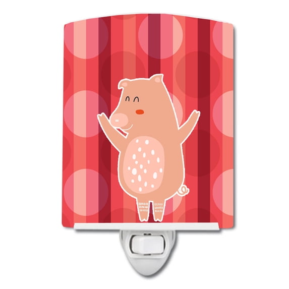 Caroline's Treasures BB6742CNL Dancing Pig Ceramic Night Light, 6x4x3", multicolor